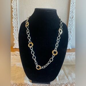 Vintage Ralph Lauren Gold & Silver Cir Link Necklace